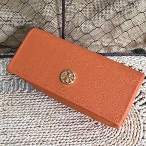 Tory Burch orange eyeglass case